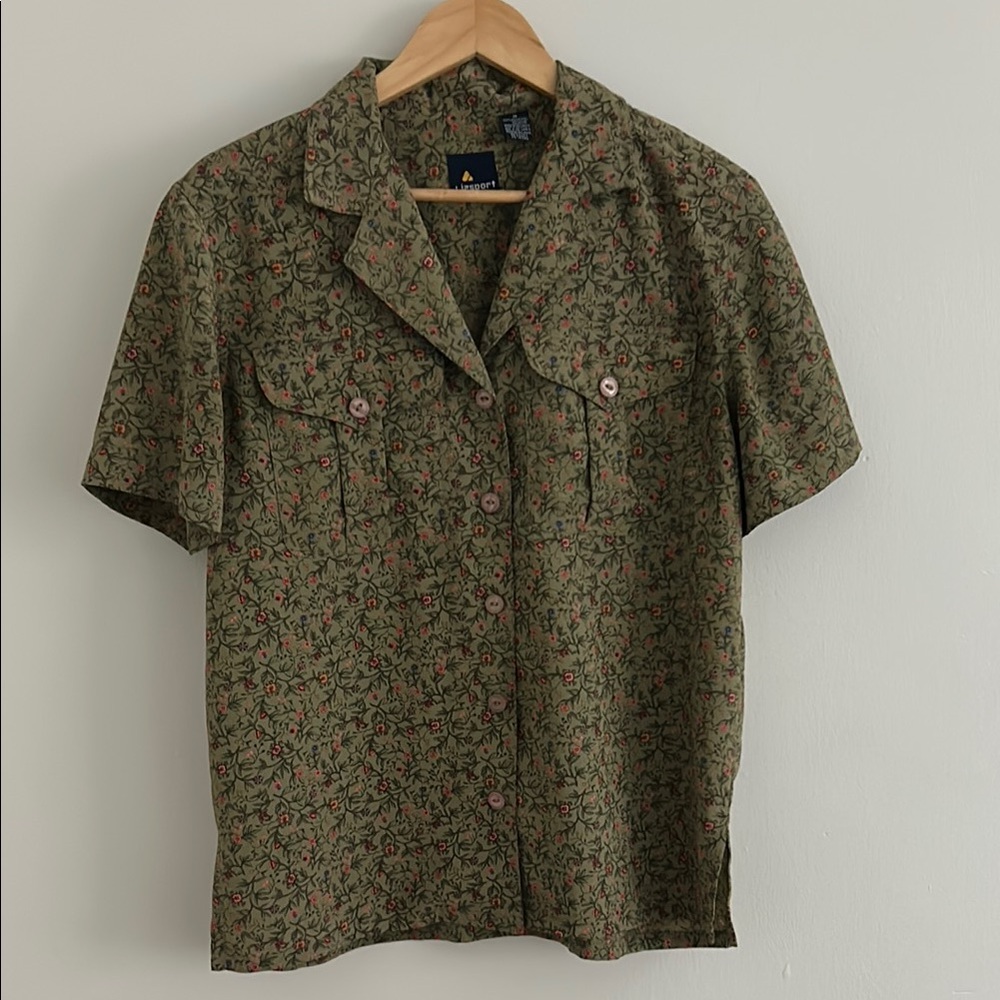Floral Green Short Sleeve Shirt